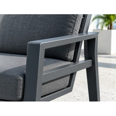 Aluminium Five-Piece Outdoor Lounge Set | Three-Seater, Two Armchairs, Coffee Table & Slatted Bench