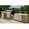 Modular Outdoor Kitchen | Aluminium Cabinets with Rock Plate Countertops, Sink, Grill and Bar Units for Terraces and Pool Decks