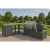 Modular Outdoor Kitchen | Four Aluminium Units with Rock Plate Tops: Sink Cabinet, Storage Table, Barbecue and Corner Units