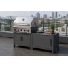 Modular Outdoor Kitchen | Four Aluminium Units with Rock Plate Tops: Sink Cabinet, Storage Table, Barbecue and Corner Units