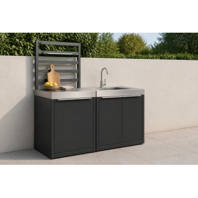 Modular Outdoor Kitchen | Aluminium or Galvanised Steel Units with Brushed Stainless Steel Worktops