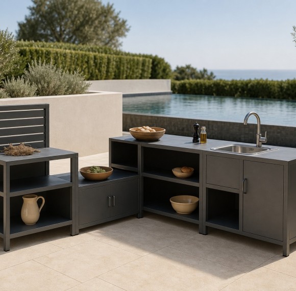 Modular Outdoor Kitchen | Six Unit Range in Aluminium, Aluminium with Steel Fixings or All Steel