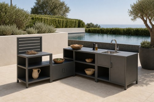 Modular Outdoor Kitchen | Six Unit Range in Aluminium, Aluminium with Steel Fixings or All Steel