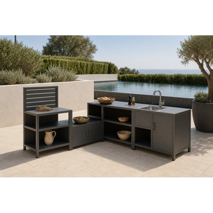 Modular Outdoor Kitchen | Six Unit Range in Aluminium, Aluminium with Steel Fixings or All Steel