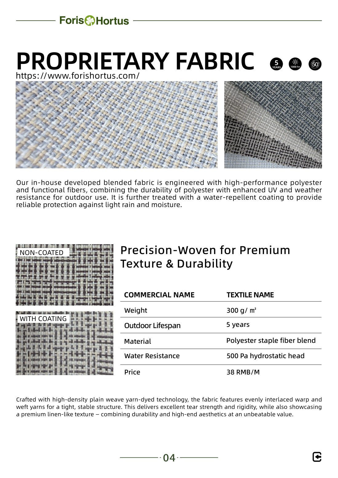 Foris Hortus umbrella catalog page 7
