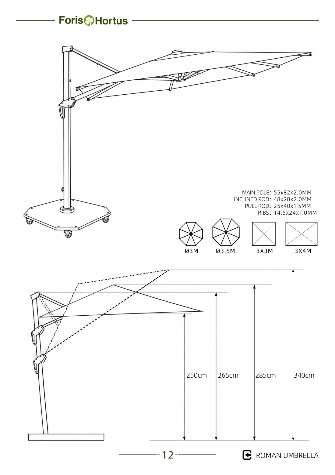 Foris Hortus umbrella catalog page 15