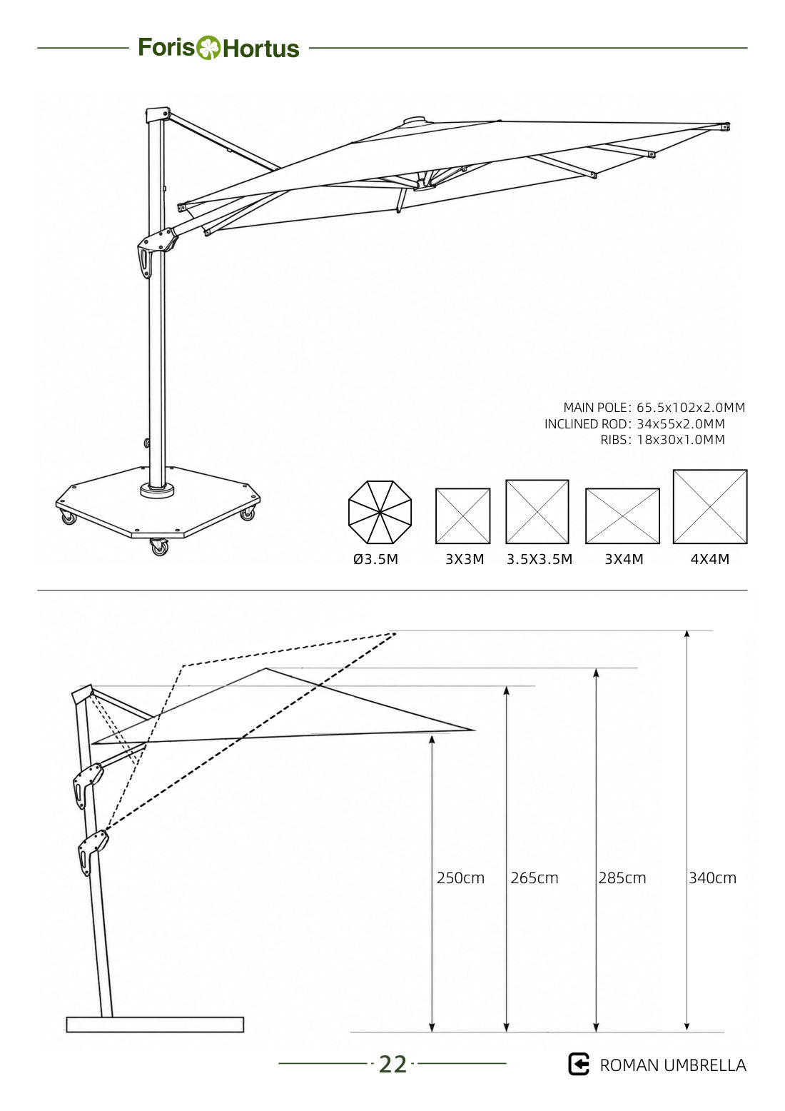 Foris Hortus umbrella catalog page 25