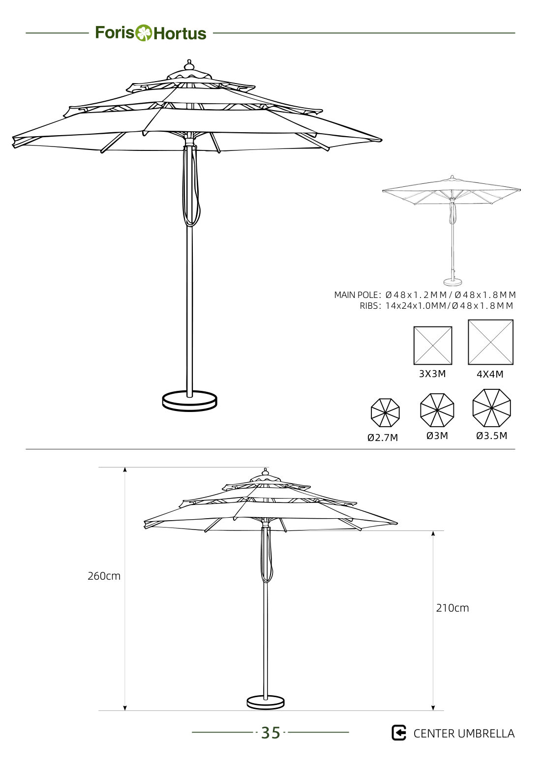 Foris Hortus umbrella catalog page 38