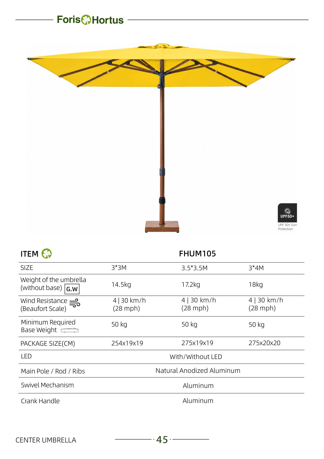 Foris Hortus umbrella catalog page 48