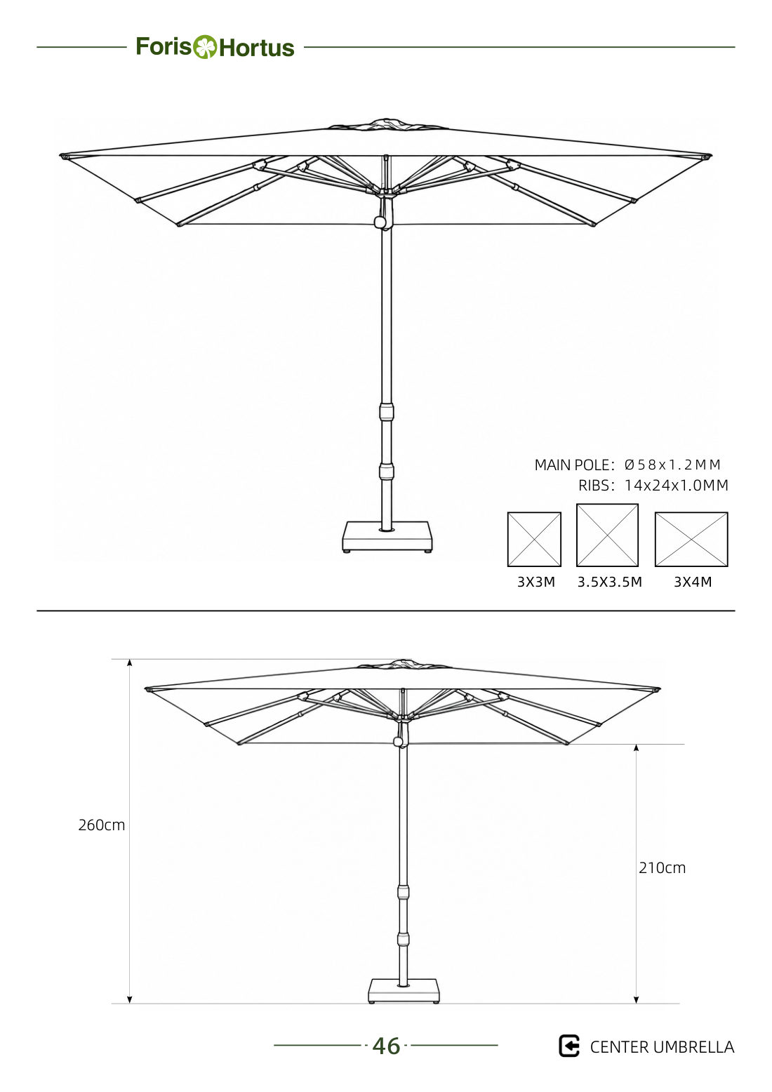 Foris Hortus umbrella catalog page 49