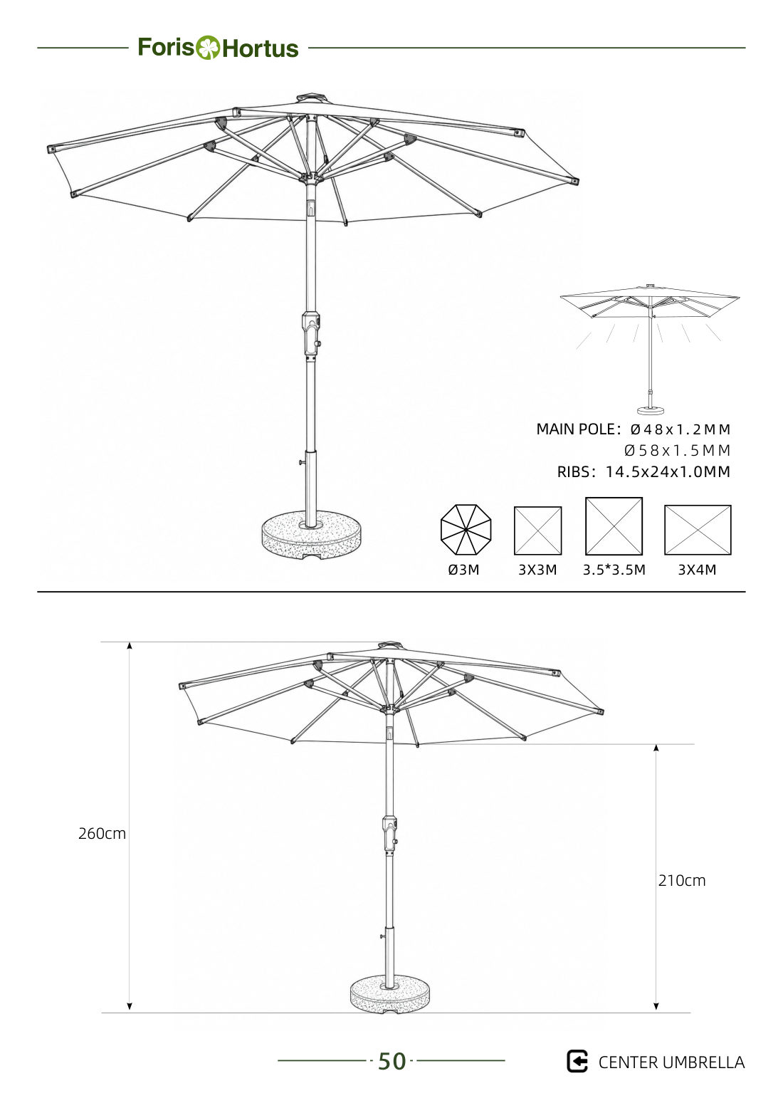 Foris Hortus umbrella catalog page 53
