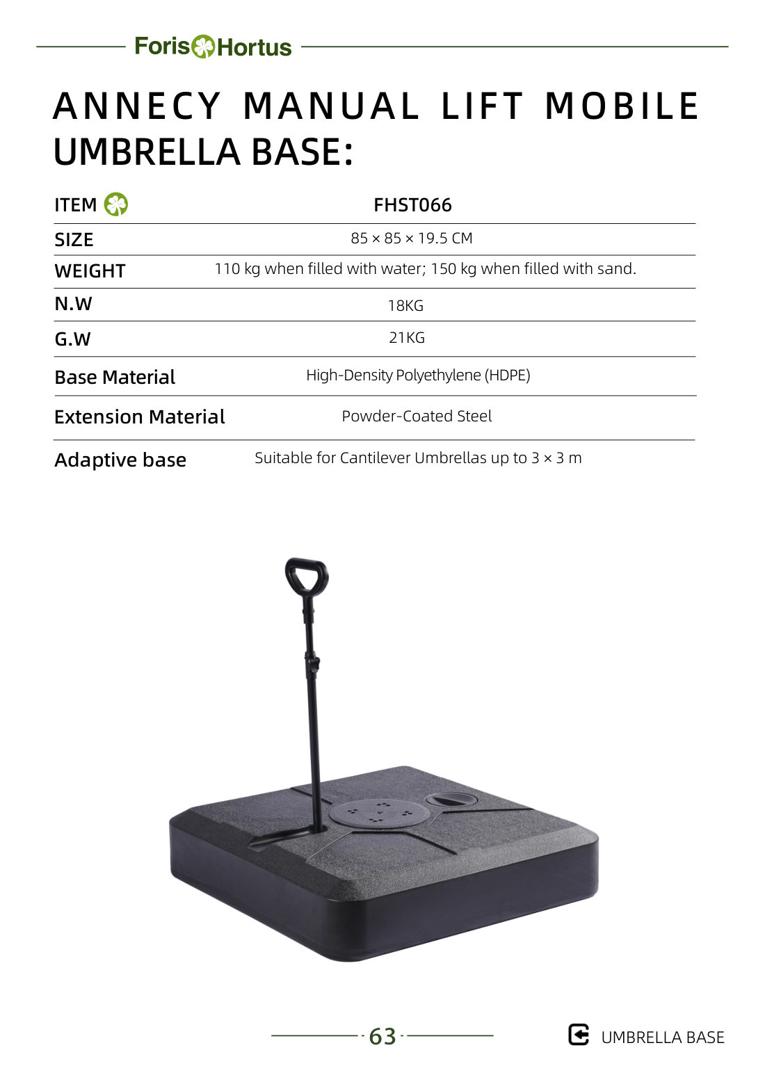 Foris Hortus umbrella catalog page 66