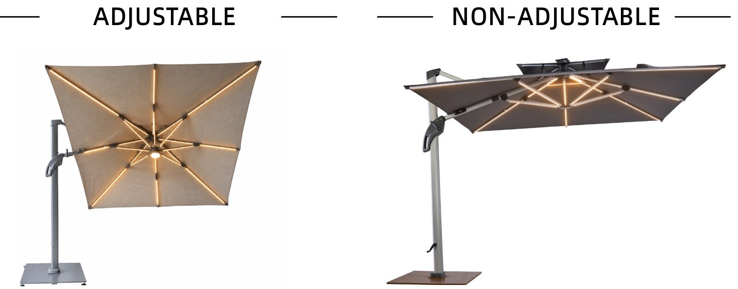 Adjustable versus non-adjustable tilt canopy comparison