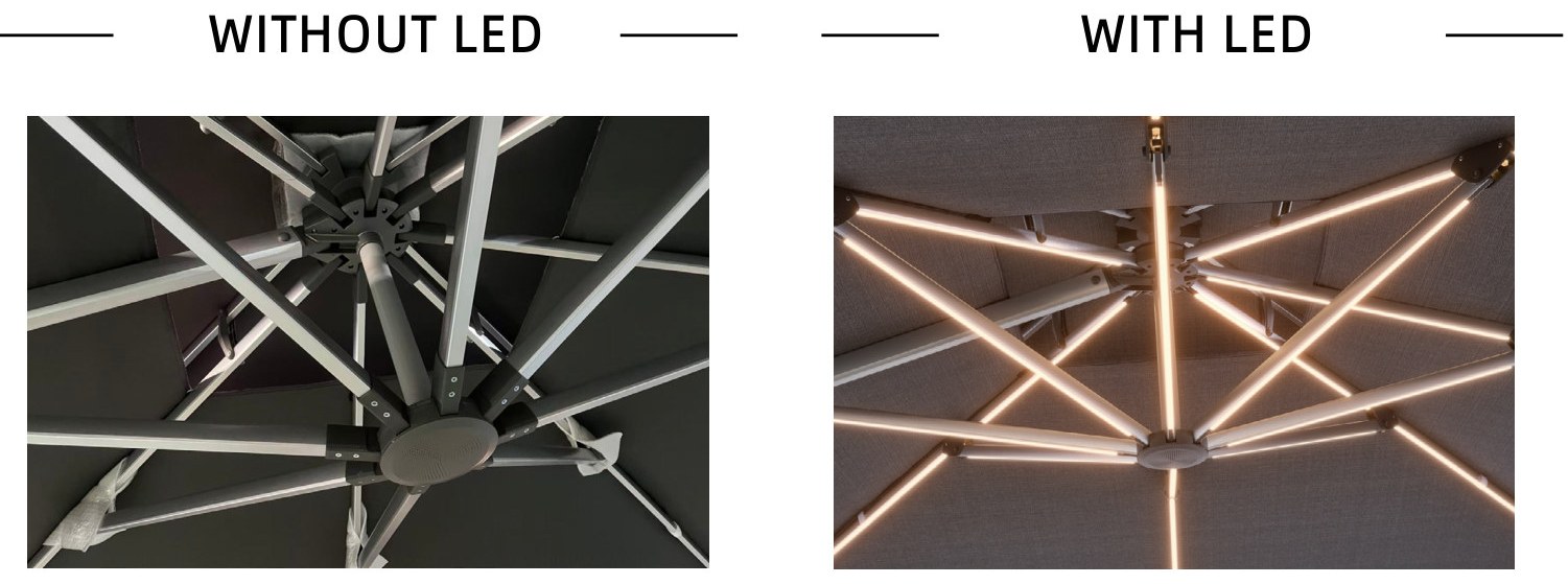 Standard canopy versus integrated solar LED rib lighting