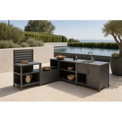 Modular Outdoor Kitchen | Six Unit Range in Aluminium, Aluminium with Steel Fixings or All Steel