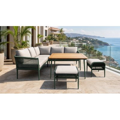 5-Piece Rope-Weave Aluminium Outdoor Sofa Set