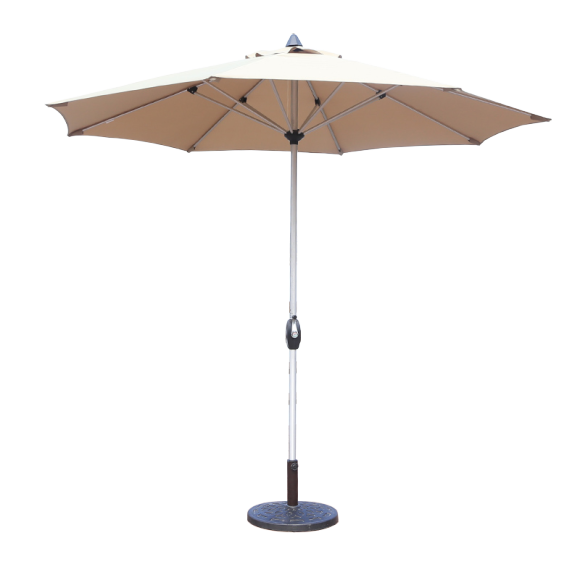 Outdoor Patio Umbrella Center Pole Sunshade Crank Lift Aluminum Frame – UV Protection, Waterproof Garden & Deck Shade
