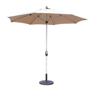 Outdoor Patio Umbrella Center Pole Sunshade Crank Lift Aluminum Frame – UV Protection, Waterproof Garden & Deck Shade