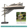 Crank Lift Side Pole Umbrella with Smooth Offset Design | Commercial Patio Umbrella with Hand Crank