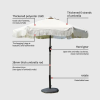 Tilted Patio Umbrella Fringe Tilt with Crank Handle and UV-Resistant Outdoor Shade
