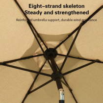 Tilted Patio Umbrella Fringe Tilt with Crank Handle and UV-Resistant Outdoor Shade