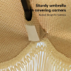Tilted Patio Umbrella Fringe Tilt with Crank Handle and UV-Resistant Outdoor Shade