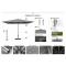 FHUM103 Premium Commercial Center Pole Umbrella | 4x4m Anodized Aluminum Outdoor Patio Umbrella with LED