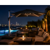 FHUM052 (S) Roman Side Pole Umbrella with 360° Rotation, Optional LED & Double Canopy, Natural Anodized Aluminum, Up to 3×4M