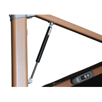 Hydraulic Cantilever Patio Umbrella 360° Swivel Wood-Grain Aluminum Athena