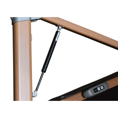 Hydraulic Cantilever Patio Umbrella 360° Swivel Wood-Grain Aluminum Athena