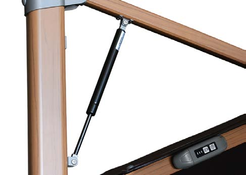 Hydraulic Cantilever Patio Umbrella 360° Swivel Wood-Grain Aluminum Athena