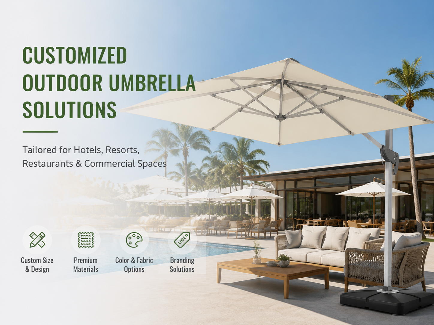 Can you provide customized outdoor umbrella solutions?