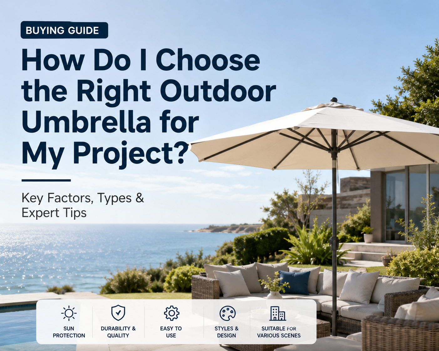 How do I choose the right outdoor umbrella for my project?