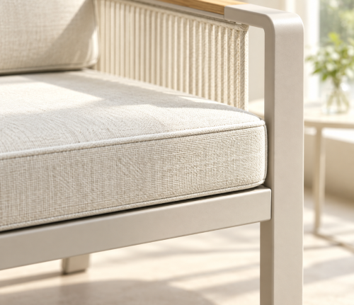 FHCH073-A1 Modern Outdoor Dining Chair with Cushioned Seat & Back