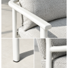 White Aluminium Round Tube Garden Armchair | Outdoor Dining Chair with Speckled Cushions