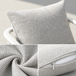 White Aluminium Round Tube Garden Armchair | Outdoor Dining Chair with Speckled Cushions