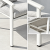 White Aluminium Round Tube Garden Armchair | Outdoor Dining Chair with Speckled Cushions