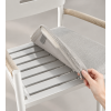 Aluminium Outdoor Armchair | White Slat-Seat Garden Chair with Removable Woven Cushion for Patio