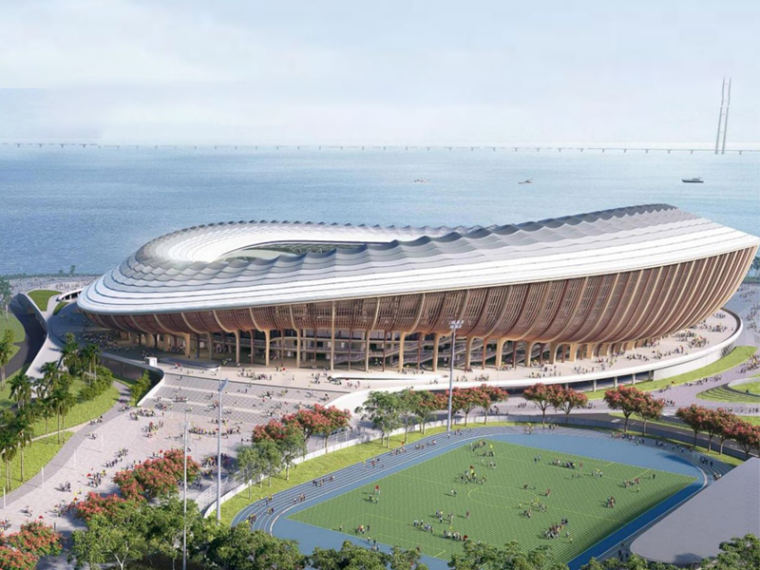 Large-span football stadium envelope