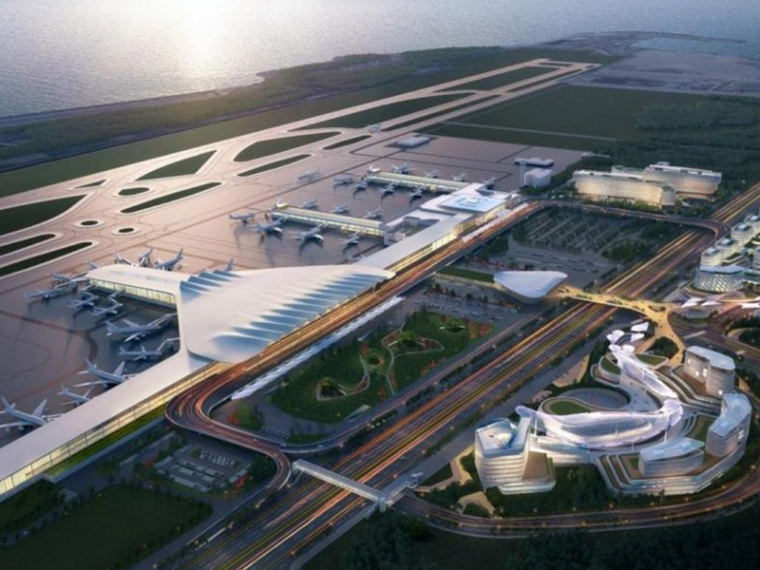 Airport terminal building facade