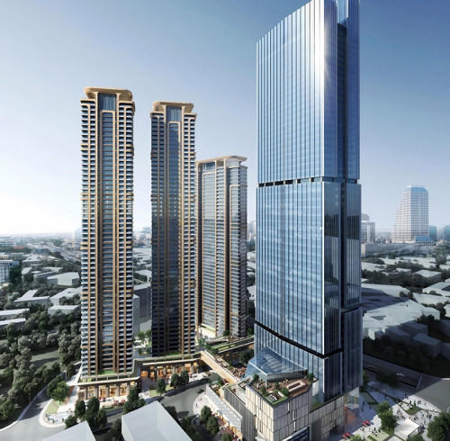Urban Super High Rise 215 Meter High Building Mixed-use Complex in Wuhan
