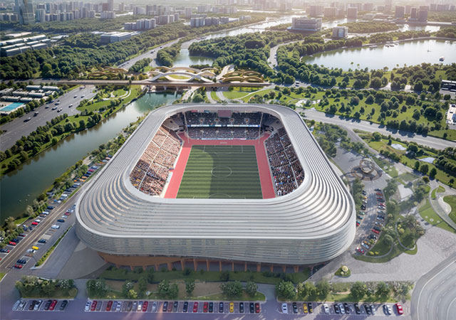 Large public venue facade project