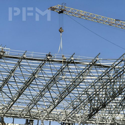 Outdoor Stadium Space Frame Roof System Long-Span Spatial Grid Structure Constrution
