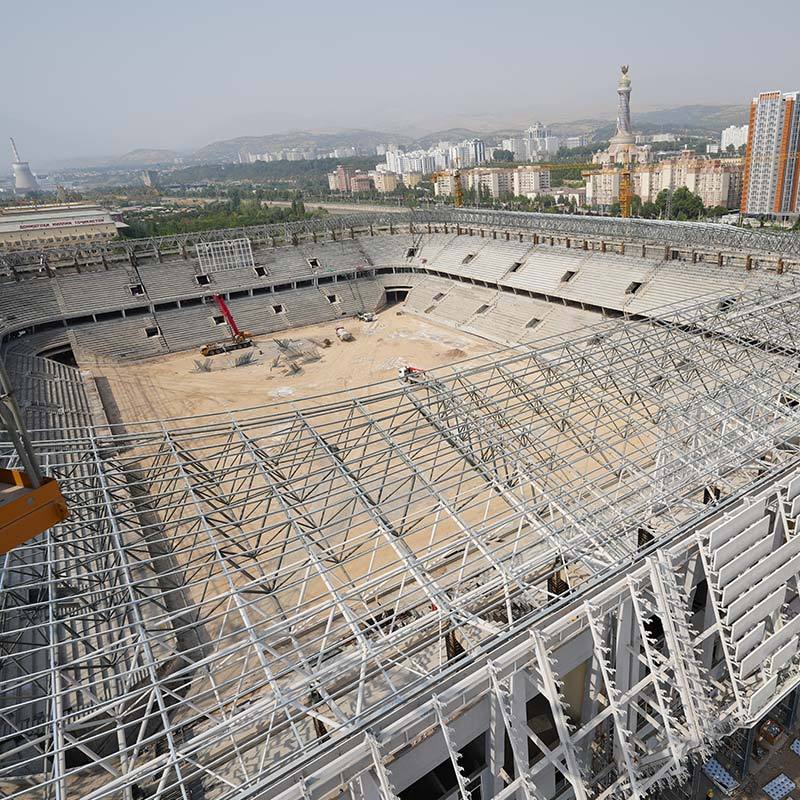 Sculptural GRC and cladding facade on a large sports and entertainment complex