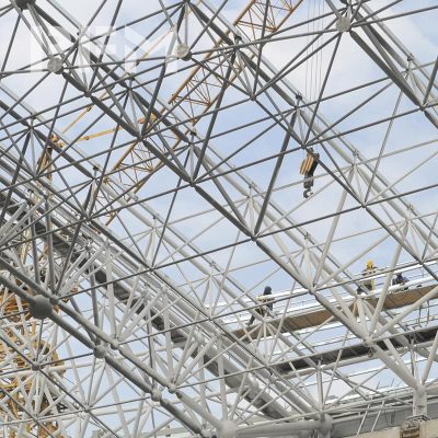 Long Span Space Frame Steel Structural FIFA stadium Roof Grid Steel Structure EPC Contractor