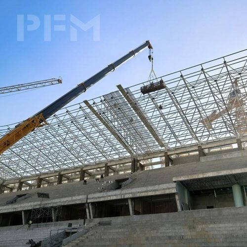 Long Span Space Frame Steel Structural FIFA stadium Roof Grid Steel Structure EPC Contractor