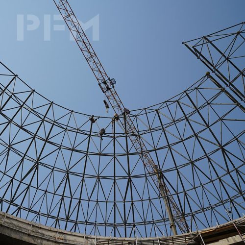 Long Span Space Frame Steel Structural FIFA stadium Roof Grid Steel Structure EPC Contractor