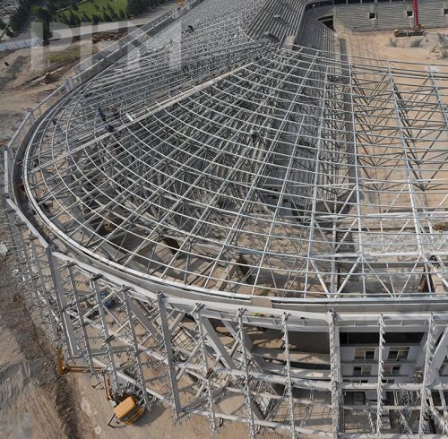Roof of large-span grid structure gymnasium-8.26
