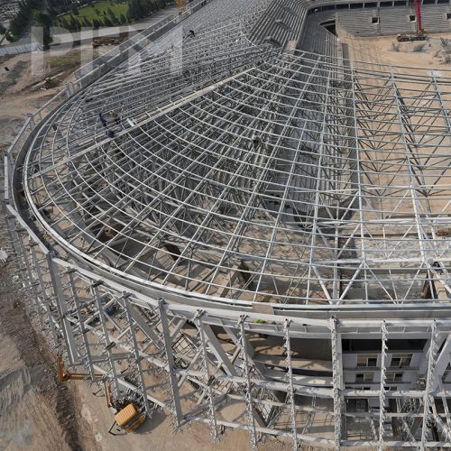Long Span Space Frame Steel Structural FIFA stadium Roof Grid Steel Structure EPC Contractor