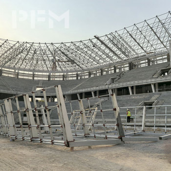 Large-Span Steel Space Frame Roof for Sports Facilities Modular Grid Structure for Stadium Roofing